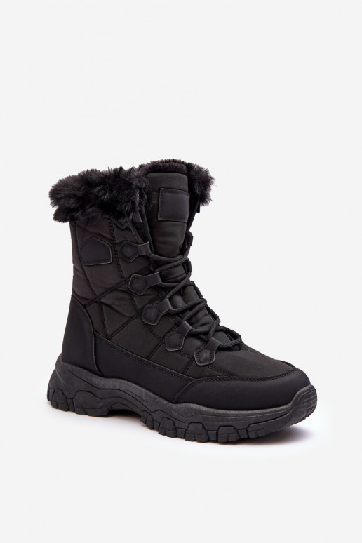   sniega apavi ar kažokādu ar rāvējslēdzējiem melnas krāsas Vittora