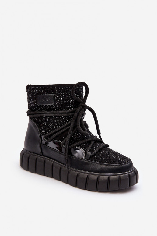 siltināti sniega apavi Dekorētas  GOE MM2N4080 melnas krāsas