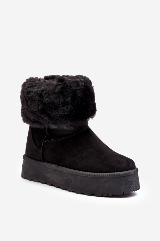   sniega apavi ar kažokādu melnas krāsas Rainsa