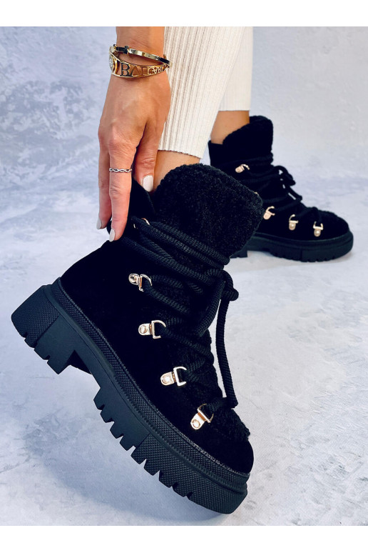 sniega apavi ar kažokādu SHEA BLACK