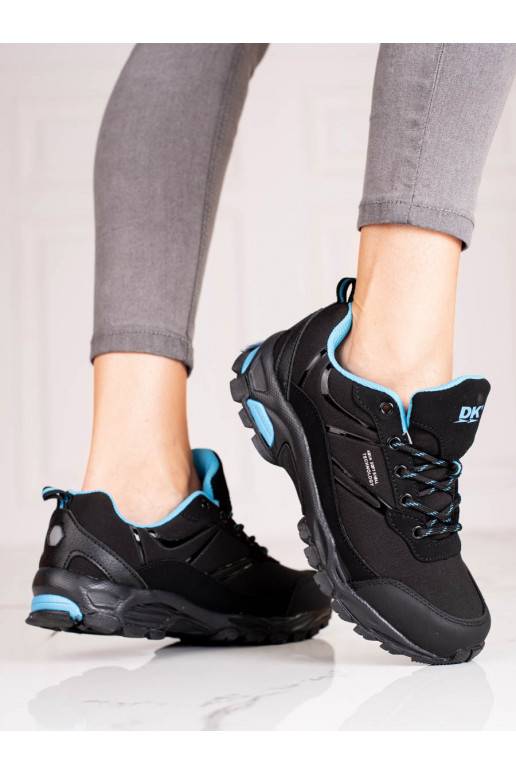 Sportiska stila buty trekkingowe damskie DK czarno niebieskie