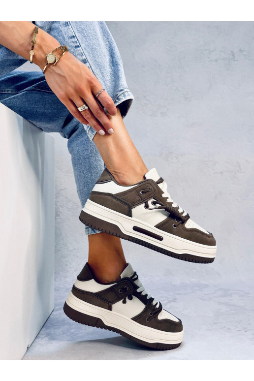 Sneakers modeļa apavi paaugstināta zole CLAVELL COFFEE