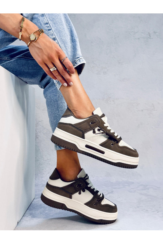 Sneakers modeļa apavi paaugstināta zole CLAVELL COFFEE