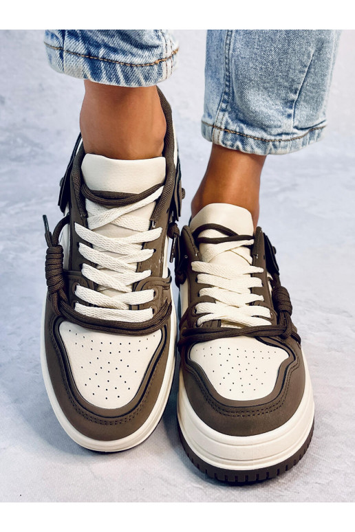 Sneakers modeļa apavi paaugstināta zole CLAVELL COFFEE