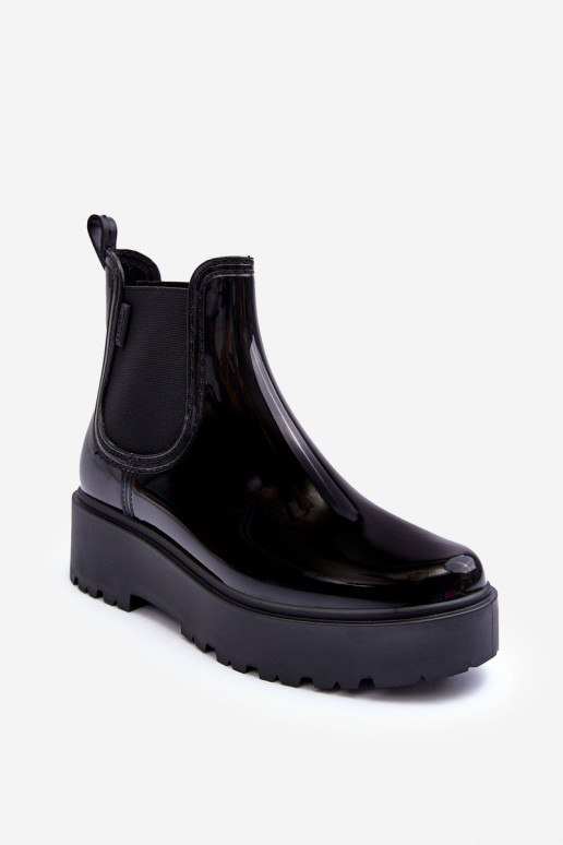 Laque Gumijas apavi Sieviešu puszābaki ar platformu Big Star MM274395 melnas krāsas