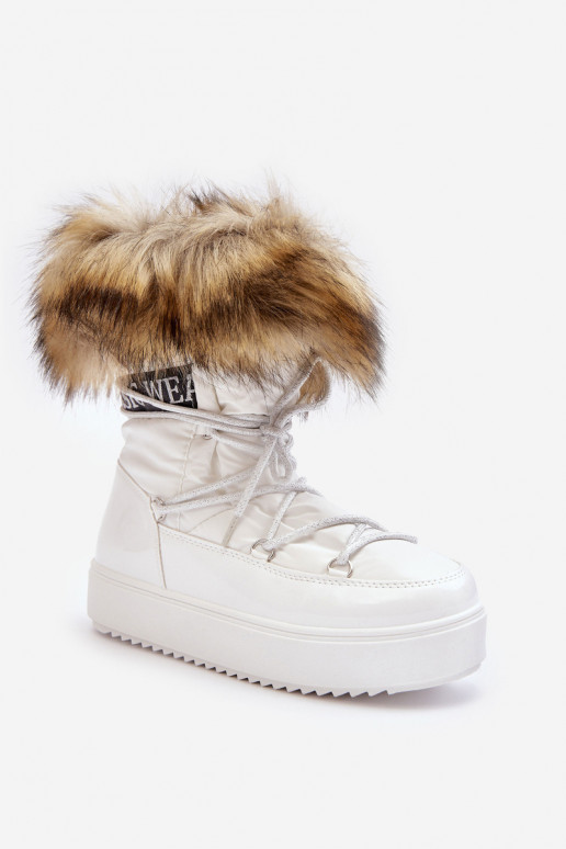   sniega apavi šņorējami baltas krāsas Santero
