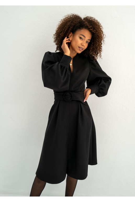 Larisa -melna kleita ar lenciņu