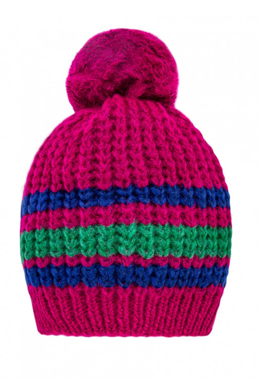 Rozā krāsa  svītrains silta ziemas cepure