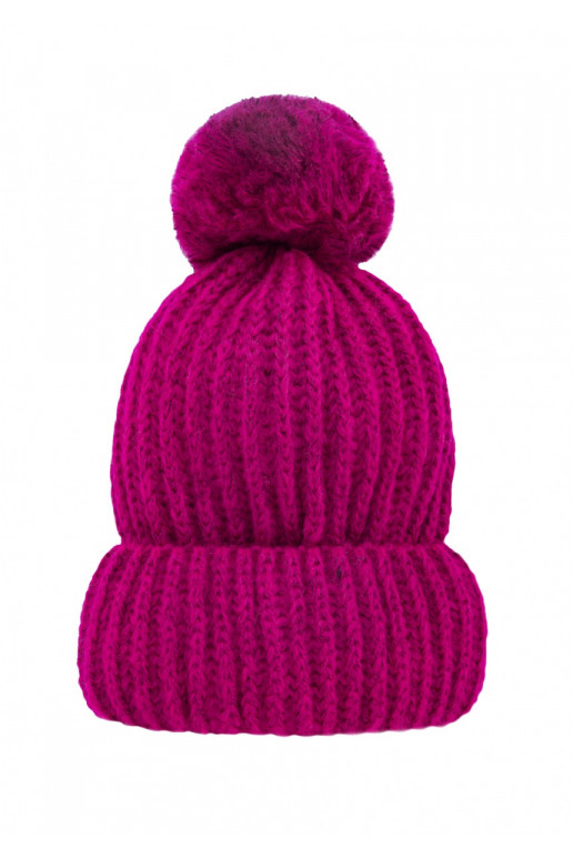 Rozā krāsa silta ziemas cepure