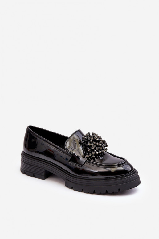 Laque apavi   Dekorētas melnas krāsas Annella