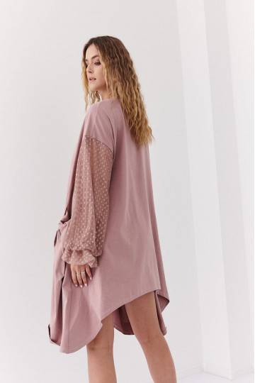 Asimetriska kleita oversize  kapučīno krāsas FK615 2