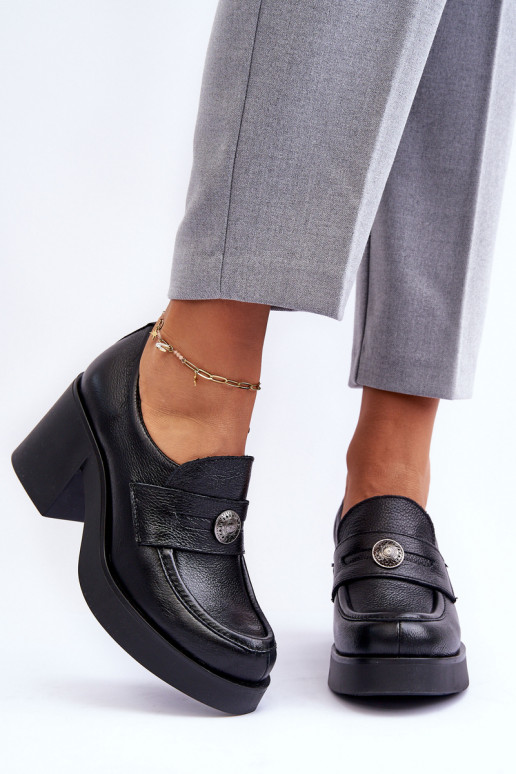   apavi   ar papēdi melnas krāsas Dunadia