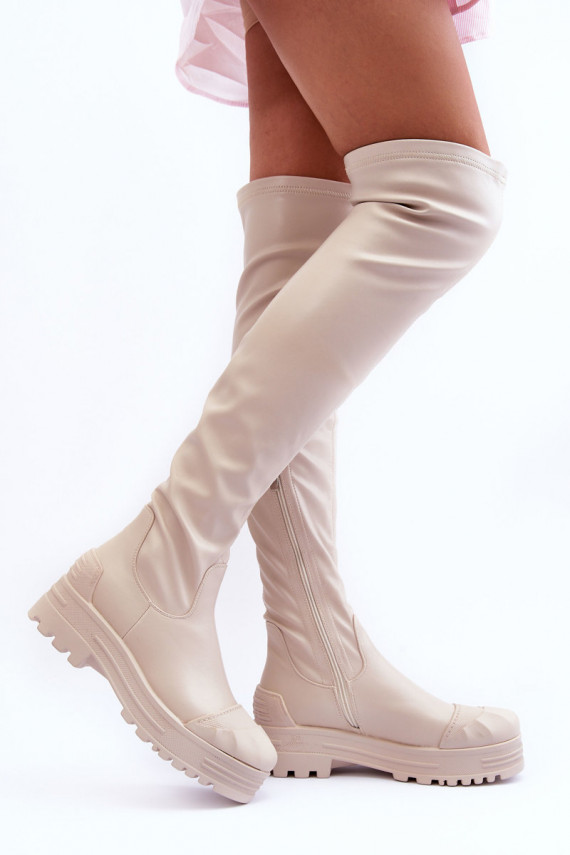  garie zābaki ar rāvējslēdzējiem smilšu krāsas Dudesa