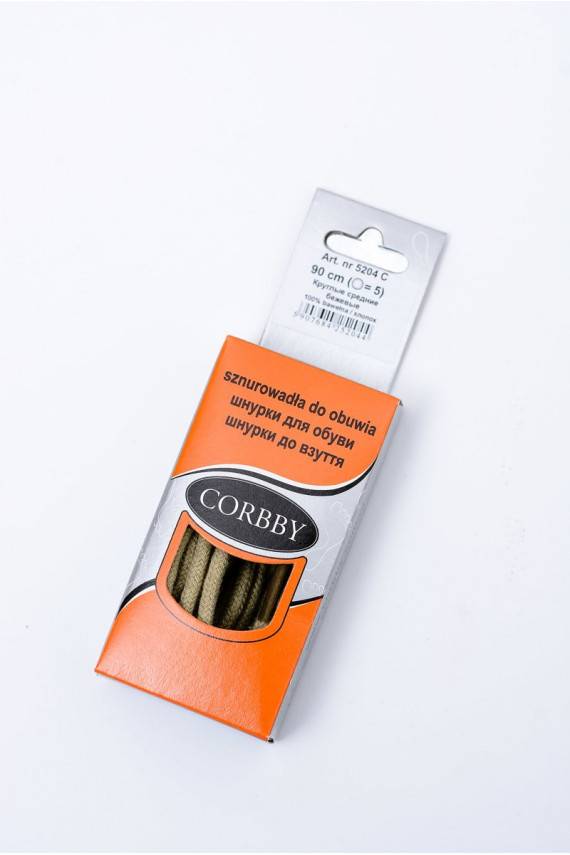 Corbby smilšu krāsas Okrągłe Sznurowadła