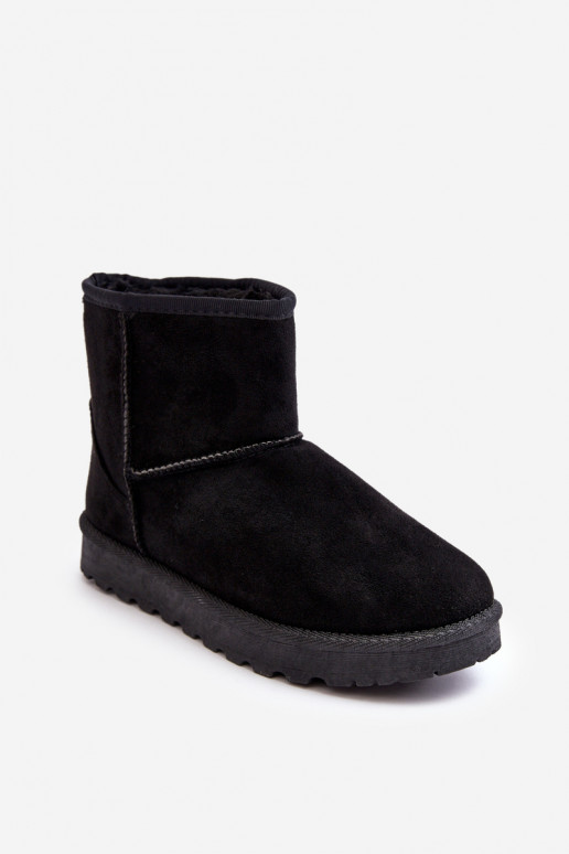 zamšādas sniega apavi   siltināti melnas krāsas Nanga