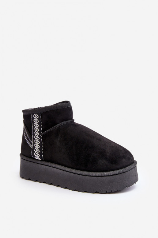 sniega apavi   ar platformu siltināti melnas krāsas Lomessa