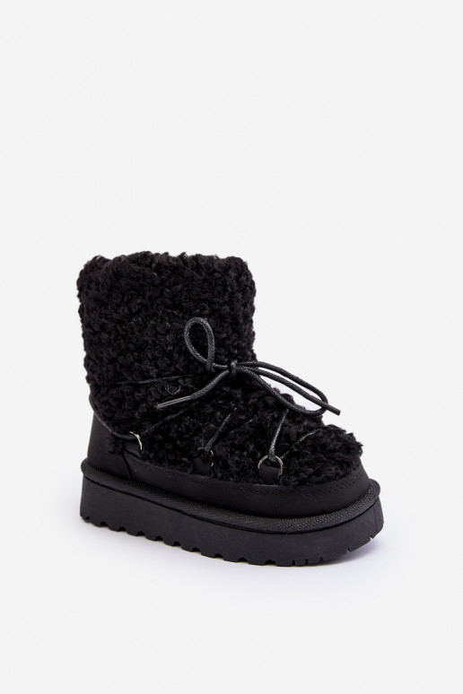 silti Sieviešu puszābaki sniega apavi Bērnu apavi šņorējami melnas krāsas Asija