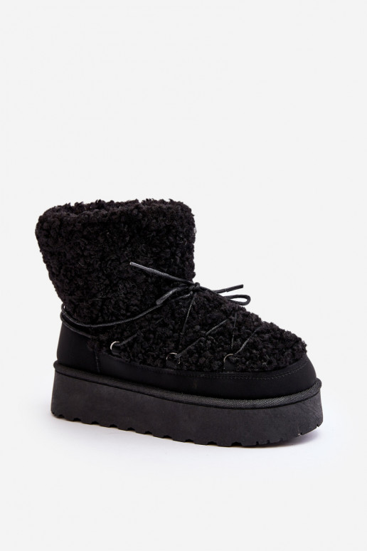 Šņorējami ziemas apavi    melnas krāsas Loso