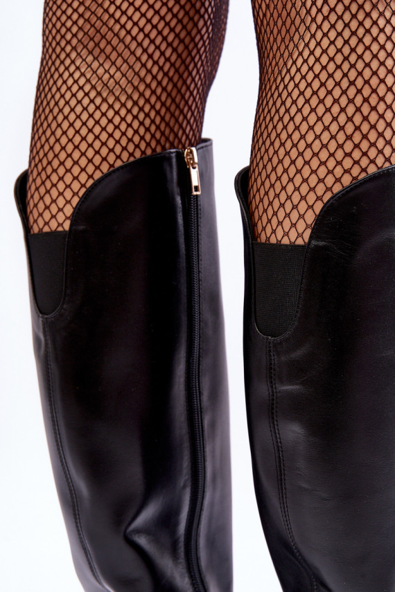     garie zābaki ar papēdi melnas krāsas  2928/B