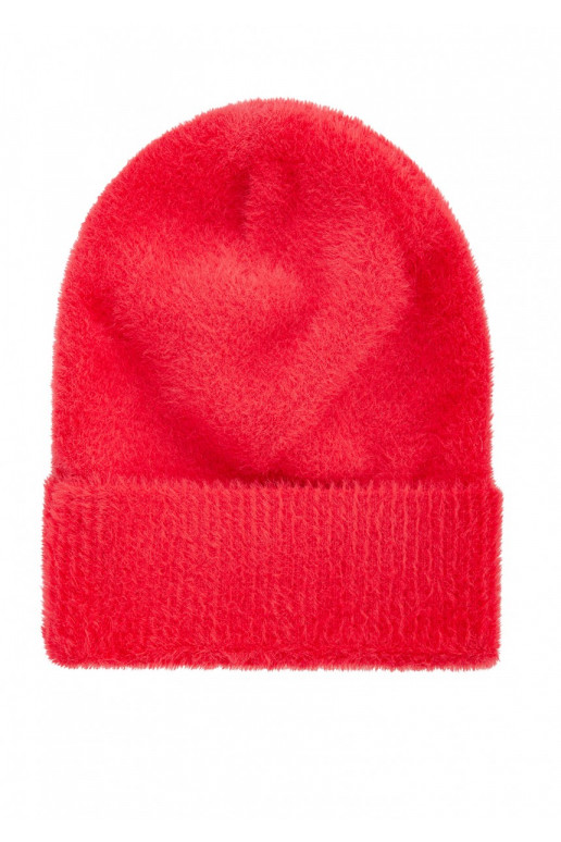 Fluffy - sarkana  beanie stila cepure
