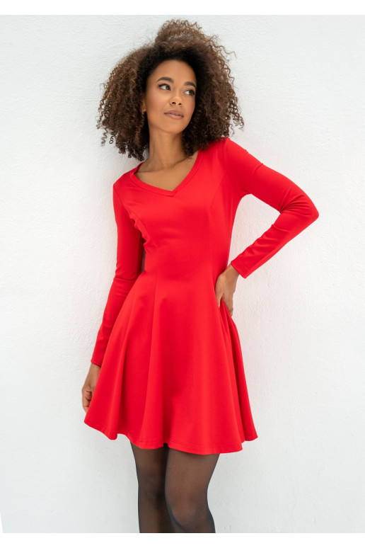 Abbie - sarkana MINI kleita