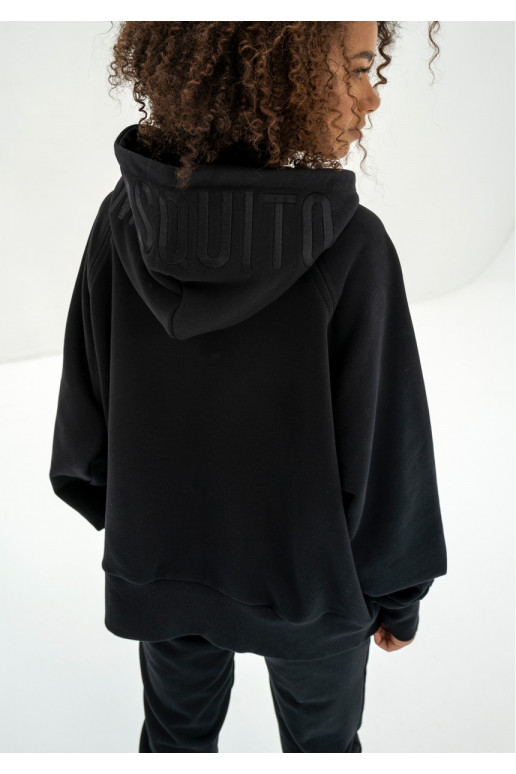 Hoody - oversize garš melns džemperis