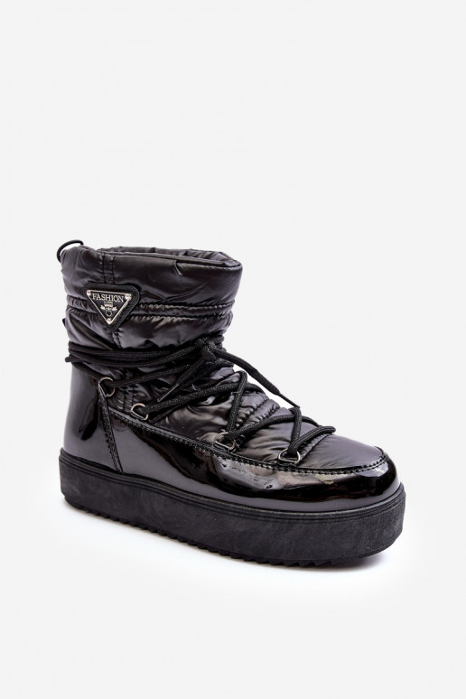   sniega apavi ar platformu un stilīgām detaļām melnas krāsas Fleure