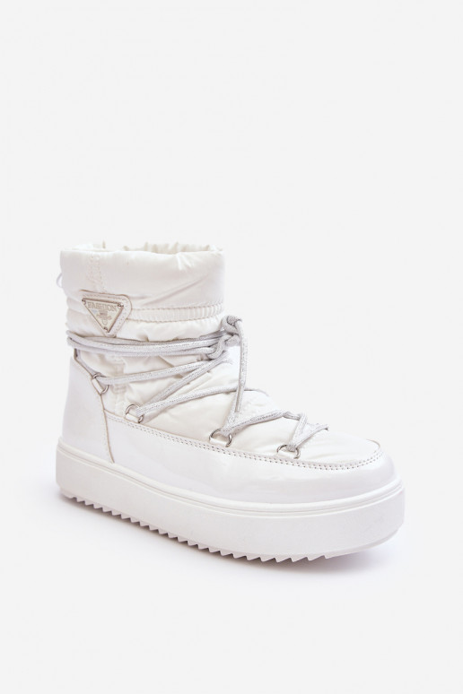   sniega apavi ar platformu un stilīgām detaļām baltas krāsas Fleure