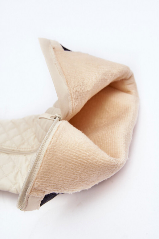 valdziņš garie zābaki  ar platiem papēžiem smilšu krāsas Amalfri