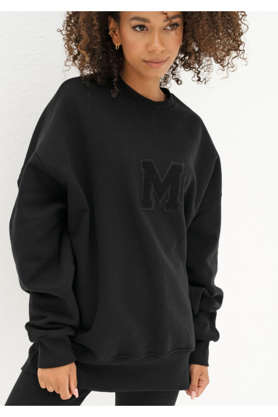 Vibe - oversize džemperis melna krāsa