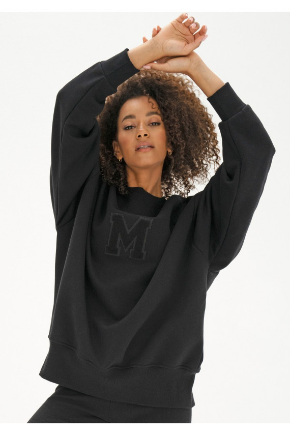 Vibe - oversize džemperis melna krāsa