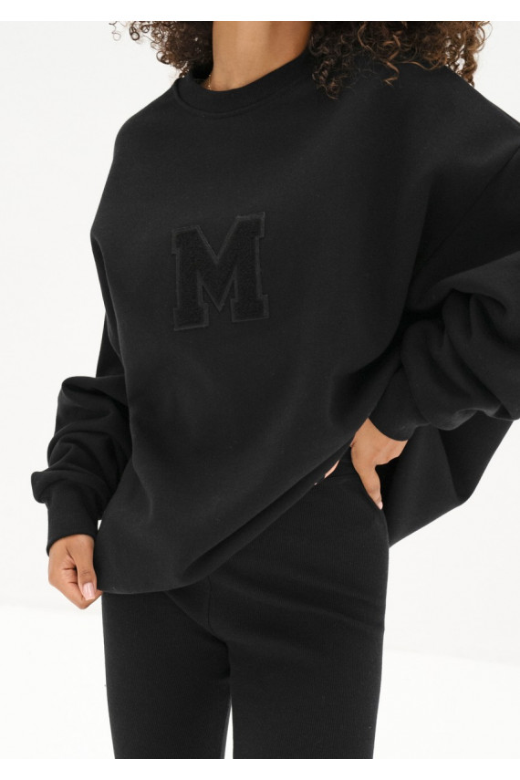 Vibe - oversize džemperis melna krāsa