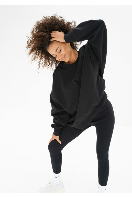 Vibe - oversize džemperis melna krāsa Vibe - oversize džemperis melna krāsa