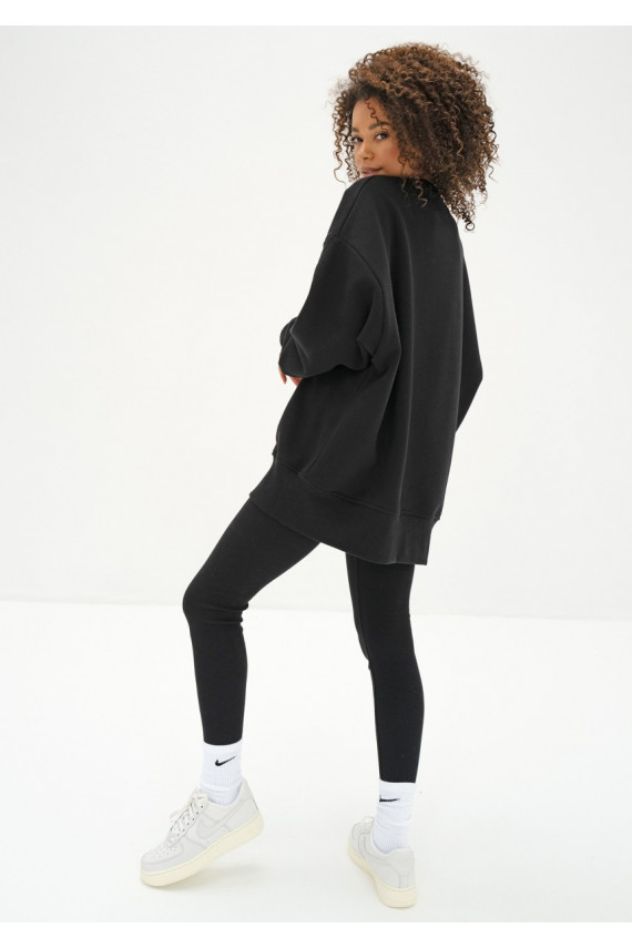 Vibe - oversize džemperis melna krāsa