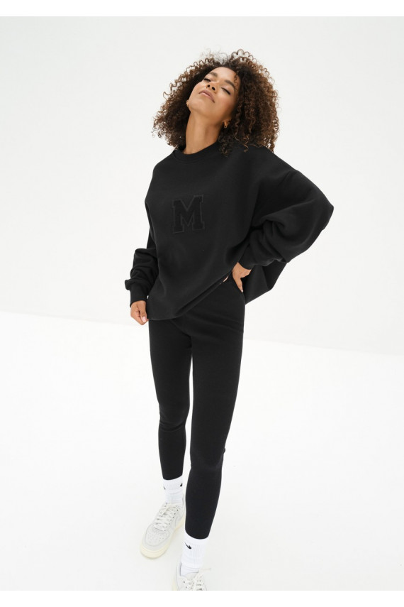 Vibe - oversize džemperis melna krāsa