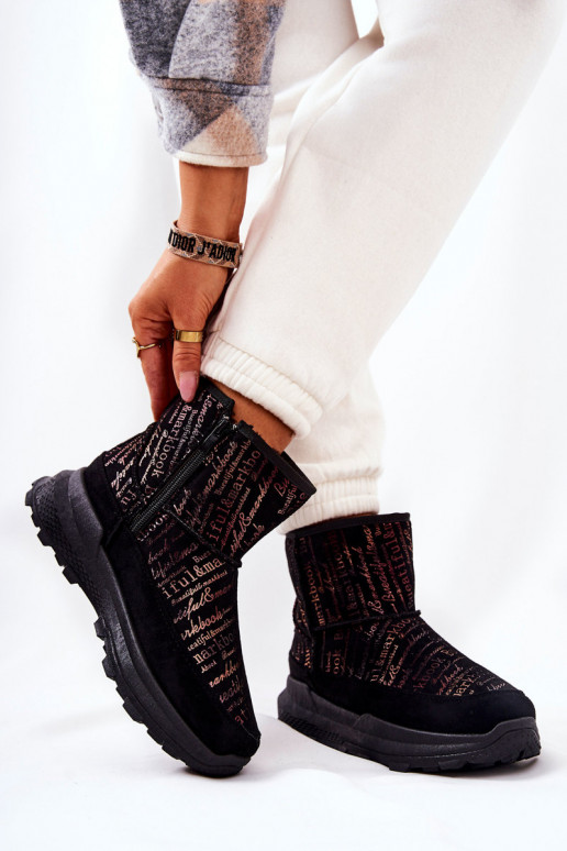 siltināti sniega apavi ar raibinājumu melnas krāsas Freesia