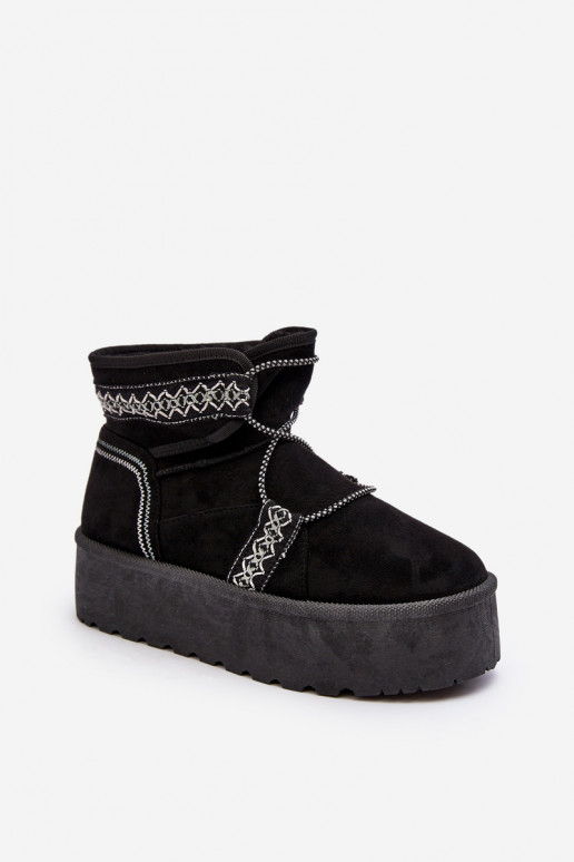   sniega apavi  ar stilīgām detaļām melnas krāsas Milson