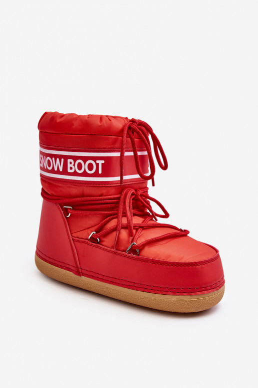   Šņorējami ziemas apavi sarkanas krāsas Soia