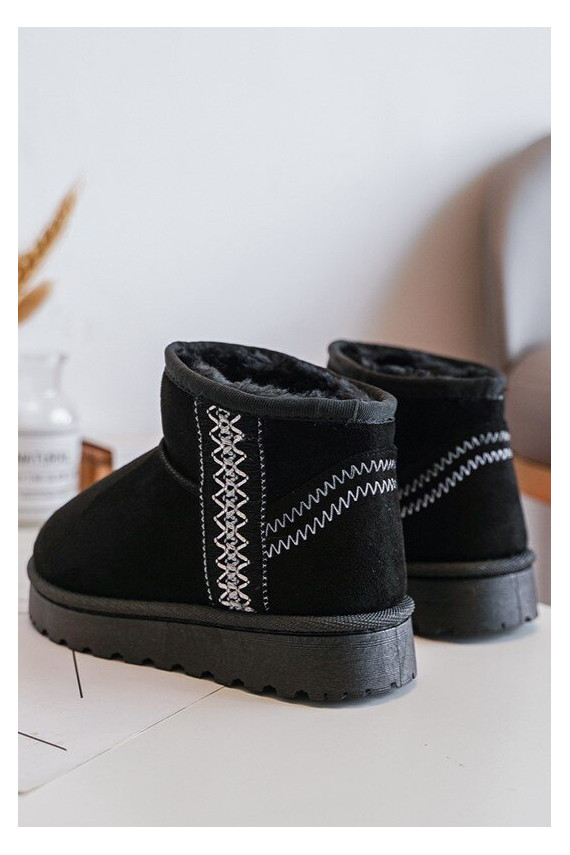 sniega apavi Sieviešu puszābaki siltināti Bērnu apavi melnas krāsas Leonora