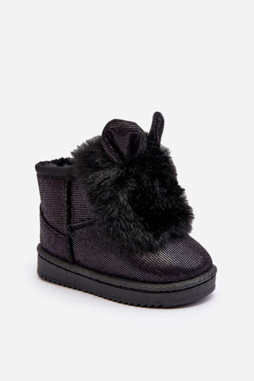 Sniega apavi siltināti ar kažokādu  melnas krāsas Betty