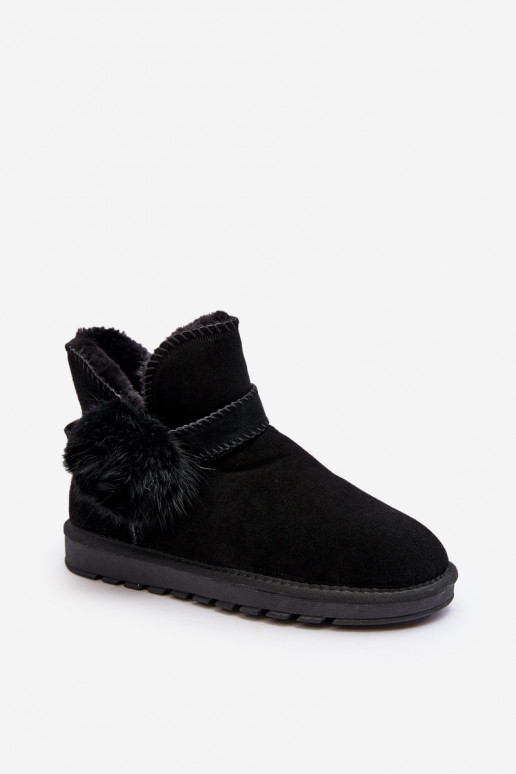 zamšādas sniega apavi   melnas krāsas Eraclio