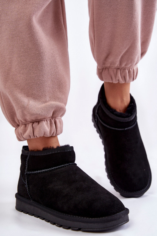   zamšādas  sniega apavi melnas krāsas Shelie