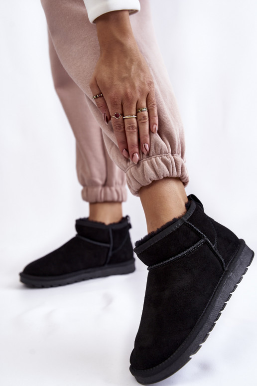   zamšādas  sniega apavi melnas krāsas Shelie