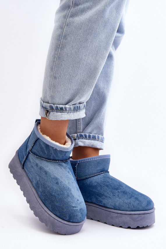 sniega apavi   ar mirdzumu ar platformu Zilas krāsas Margella