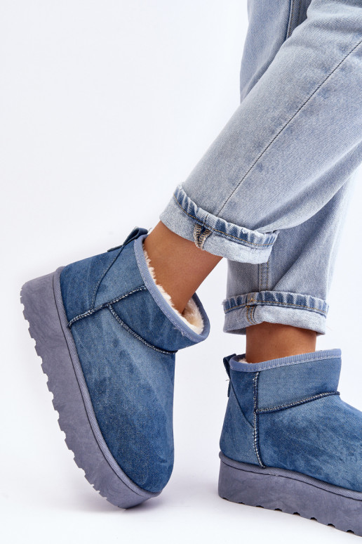 sniega apavi   ar mirdzumu ar platformu Zilas krāsas Margella