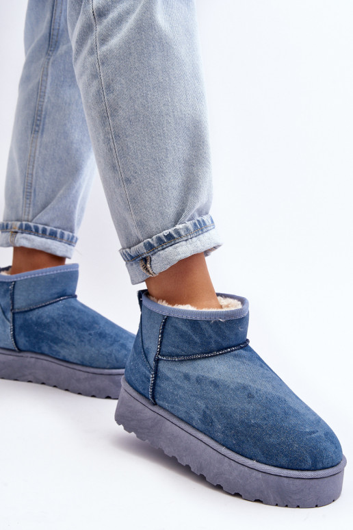 sniega apavi   ar mirdzumu ar platformu Zilas krāsas Margella