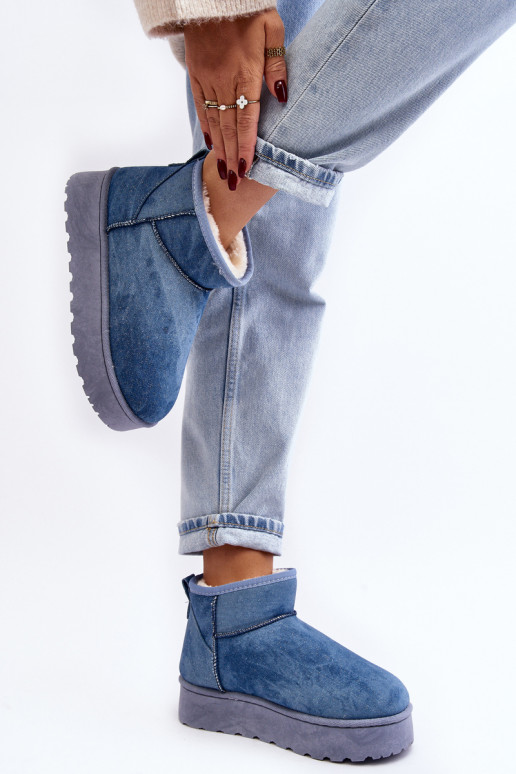 sniega apavi   ar mirdzumu ar platformu Zilas krāsas Margella