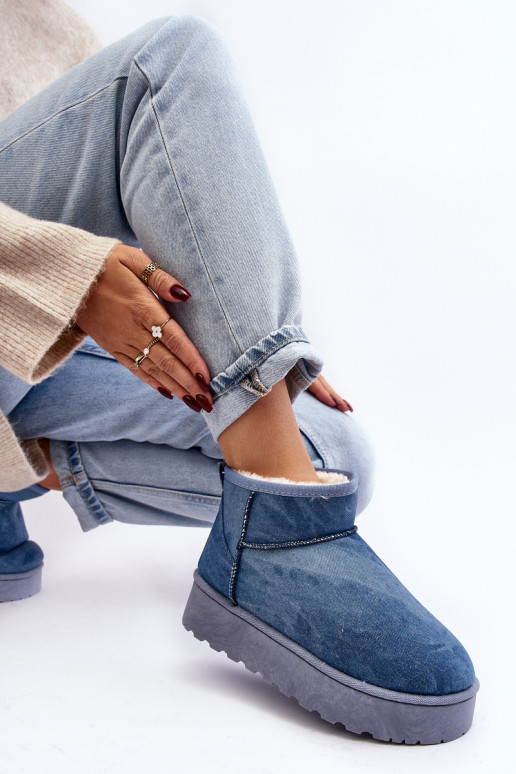 sniega apavi   ar mirdzumu ar platformu Zilas krāsas Margella