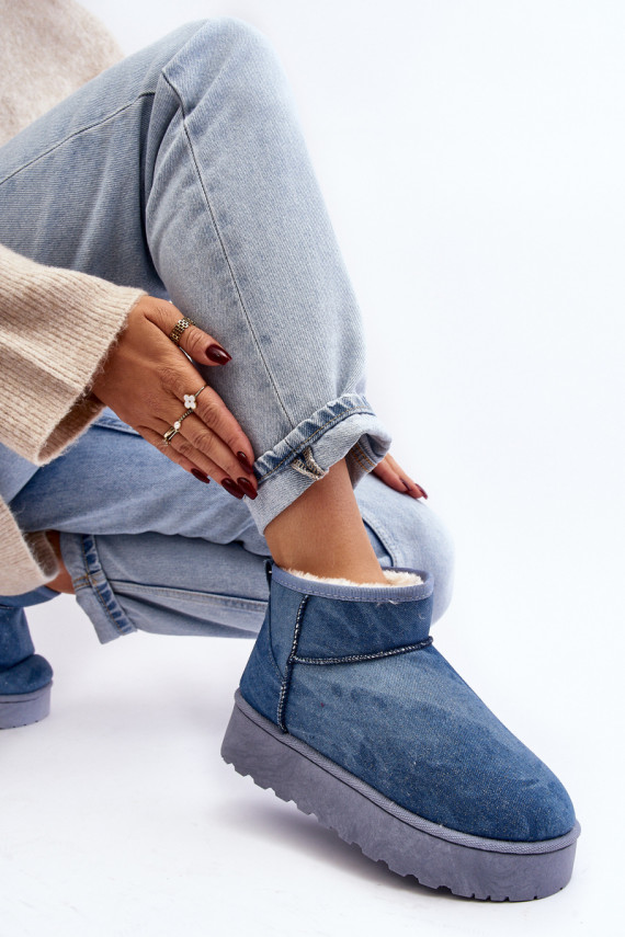 sniega apavi   ar mirdzumu ar platformu Zilas krāsas Margella