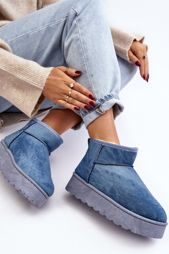 sniega apavi   ar mirdzumu ar platformu Zilas krāsas Margella